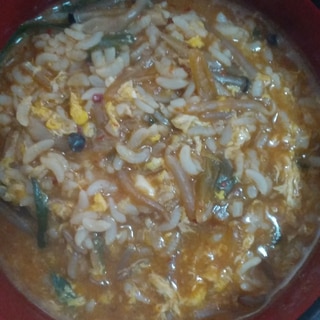 キムチ鍋の残りスープで美味しい♪クッパ♪